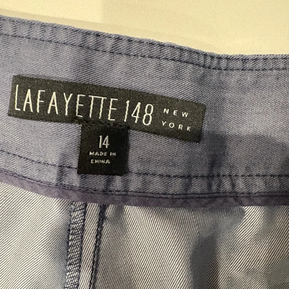 Lafayette 148 New York  Blue/Grey Trousers Size 14 - Picture 4 of 6